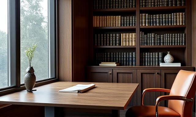 A serene coaching space with books and natural light