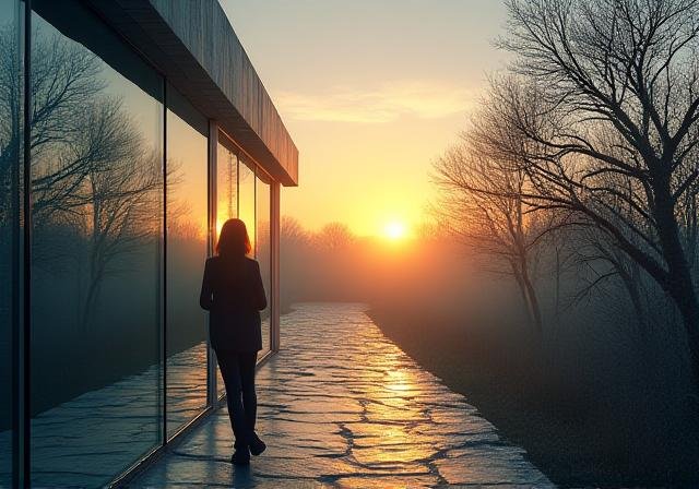 Artistic representation of a hero's journey mapped to a professional path